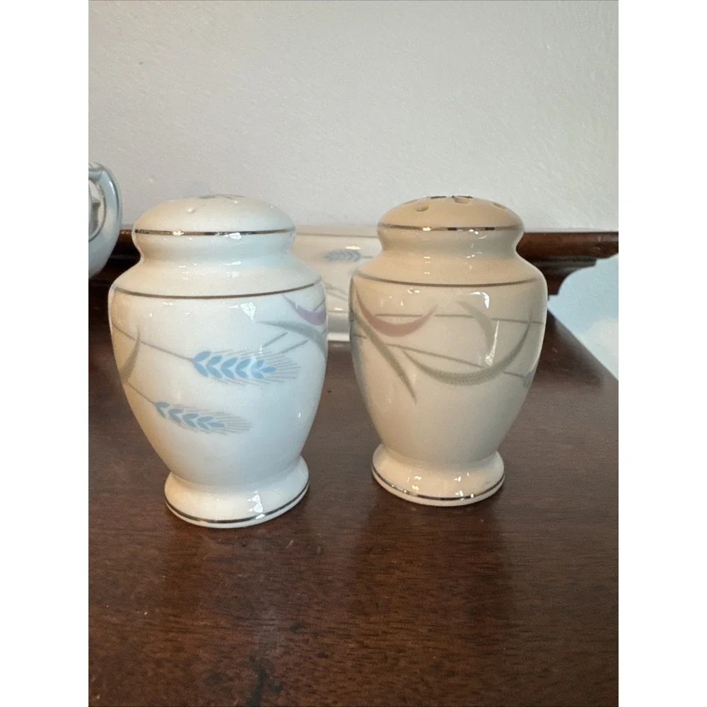 4 Pc Set Valmont China Royal Wheat Salt & Pepper, Butter & Sugar Bowl Japan